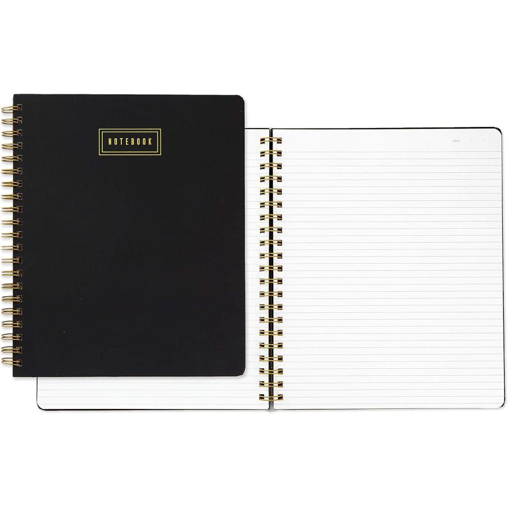 imageHallmark Spiral Notebook Black and Gold Ruled Journal