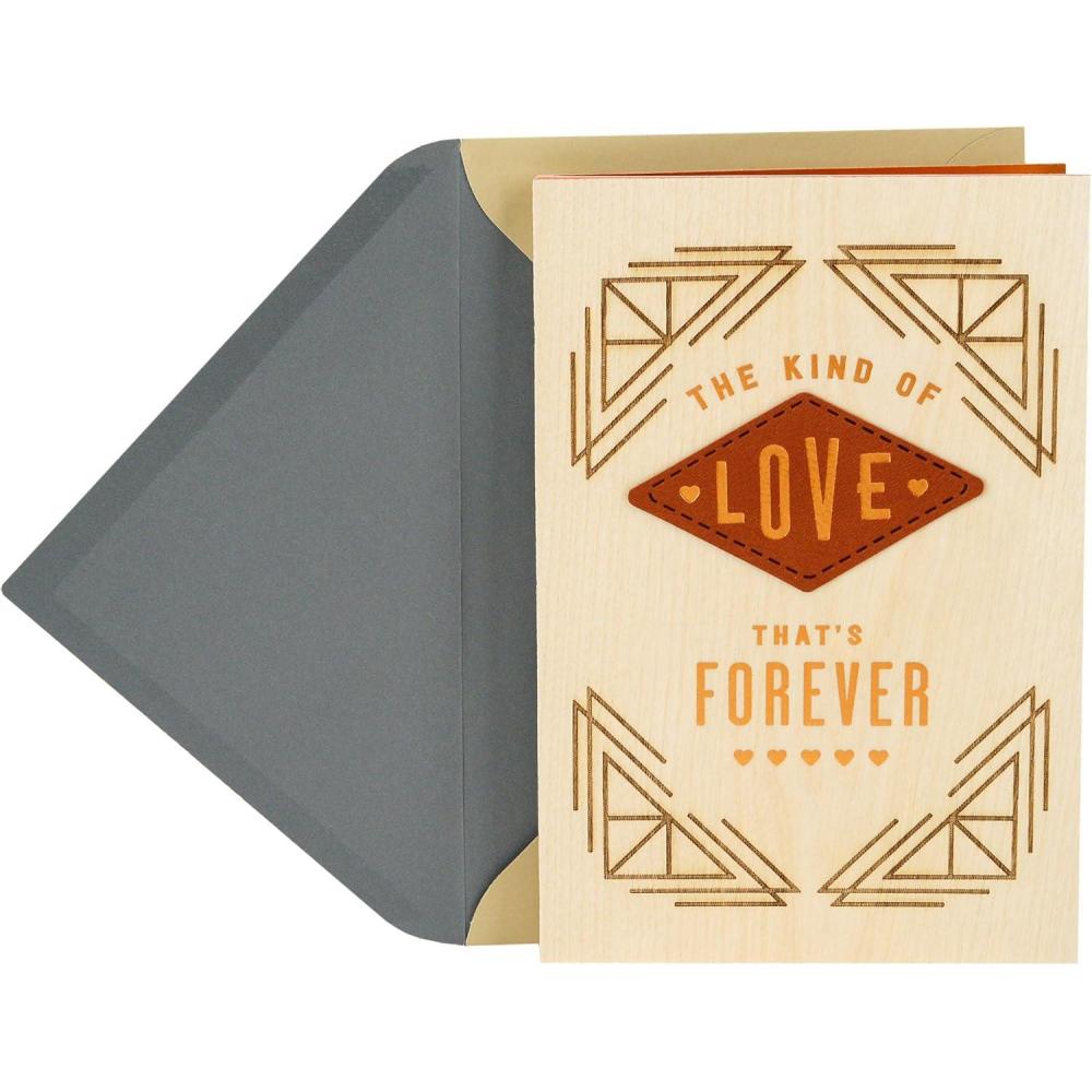 imageHallmark Wood Fathers Day Card for Husband or Boyfriend Love Thats Forever Model Number 699FFW1103Thats Forever