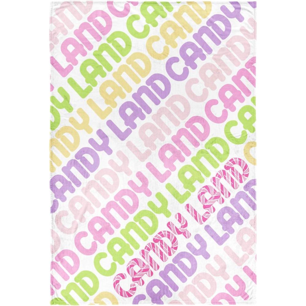 imageJay Franco Kids Plush Throw Blanket  Soft ampamp Comfy 50x70 Inches Throw for Couch or Bed  Cozy Home Dcor for Living Room ampamp Bedroom Multi  Rainbow BriteMulti  Candyland