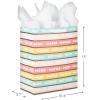 Hallmark 10″ Large Mother’s Day Gift Bag with Tissue Paper (Vintage Floral with Pink Bow) for Easter, Bridal Showers, Graduations, New Moms(Stripes)