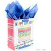 Hallmark 13″ Large Gift Bag with Tissue Paper (Bright Cake) for Birthdays, Parties and More(Birthday Cake)