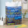 Hallmark 13″ Large Gift Bag with Tissue Paper (Bright Cake) for Birthdays, Parties and More(Blue Happy Birthday)