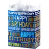 Hallmark 13″ Large Gift Bag with Tissue Paper (Bright Cake) for Birthdays, Parties and More(Blue Happy Birthday)