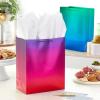 Hallmark 13″ Large Iridescent Gift Bags Assortment (3 Bags: Rainbow Gradients – Blue/Green, Gold/Silver, Purple/Red) for Birthdays, Graduations, Bridal Showers, Baby Showers(Blue  Green)