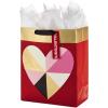 Hallmark 13″ Large Valentine’s Day Gift Bag with Tissue Paper (Geometric Heart)(Geometric Heart)