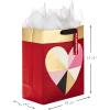 Hallmark 13″ Large Valentine’s Day Gift Bag with Tissue Paper (Geometric Heart)(Geometric Heart)