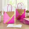 Hallmark 6″ Small Paper Gift Bags, 8-Pack (White and Kraft) for Birthdays, Christmas, Weddings, Graduations, Baby Showers, Bridal Showers, Care Packages and More(Pink  Gold)
