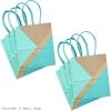 Hallmark 6″ Small Paper Gift Bags, 8-Pack (White and Kraft) for Birthdays, Christmas, Weddings, Graduations, Baby Showers, Bridal Showers, Care Packages and More(Teal  Gold)