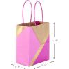 Hallmark 6″ Small Paper Gift Bags, 8-Pack (White and Kraft) for Birthdays, Christmas, Weddings, Graduations, Baby Showers, Bridal Showers, Care Packages and More(Pink  Gold)