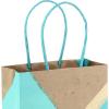 Hallmark 6″ Small Paper Gift Bags, 8-Pack (White and Kraft) for Birthdays, Christmas, Weddings, Graduations, Baby Showers, Bridal Showers, Care Packages and More(Teal  Gold)