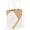 Hallmark 6″ Small Paper Gift Bags, 8-Pack (White and Kraft) for Birthdays, Christmas, Weddings, Graduations, Baby Showers, Bridal Showers, Care Packages and More(White  Gold)