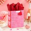 Hallmark 9″ Medium Valentine’s Day Gift Bag with Tissue Paper (Pink and Red Heart Grid)(Pink and Red Heart Grid)