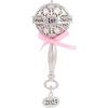 Hallmark Baby’s First Christmas Silver Rattle with Pink Ribbon 2025 Christmas Ornament, Metal, New Baby Gifts