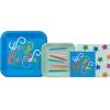 Hallmark Blue and Mint Green Birthday Party Supplies (16 Square Dinner Plates, 16 Square Dessert Plates, 16 Beverage Napkins, 16 Dinner Napkins) Stars and Candles