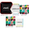 Hallmark Bold Black, White and Red Party Supplies (16 Dinner Plates, 8 Square Dessert Plates, 8 Hexagonal Dessert Plates, 16 Dinner Napkins, 16 Beverage Napkins) “Eat, Celebrate, Be Merry”