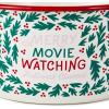Hallmark Channel Popcorn Bowl (Merry Movie Watching) Red and Green Holly, Housewarming Present(Popcorn Bowl)