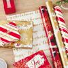 Hallmark Christmas Wrapping Paper Rolls and Scotch Gift-Wrap Tape (Set of 3 Reversible Gift Wrap Rolls with 6 Rolls of Tape) Traditional Holiday – Santa, Red and Gold Snowflakes, Stripes, Plaid