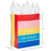 Hallmark Crayola 13″ Large Gift Bag with Tissue Paper (Rainbow Stripes) for Birthdays, Graduations, Baby Showers, Back to School, Teachers, Kids