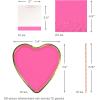 Hallmark Crayola Hallmark Color Pop Tickle Me Pink and Gold Heart Party Supplies (12 Paper Plates, 12 Paper Straws, 12 Place cards, 24 Napkins) for Birthdays, Bridal Showers, Valentine’s Day(Tickle Me Pink  Metallic Gold Foil)