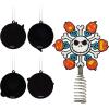 Hallmark Disney Tim Burton’s The Nightmare Before Christmas 5″ Miniature Christmas Tree Topper and 1.7″ Mini Ornaments, Set of 5, Shatterproof(Mini Tree Topper)