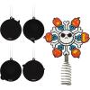 Hallmark Disney Tim Burton’s The Nightmare Before Christmas 5″ Miniature Christmas Tree Topper and 1.7″ Mini Ornaments, Set of 5, Shatterproof(Mini Tree Topper Set)