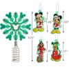 Hallmark Disney Tim Burton’s The Nightmare Before Christmas 5″ Miniature Christmas Tree Topper and 1.7″ Mini Ornaments, Set of 5, Shatterproof(Minnie and Mickey Set)