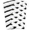 Hallmark Graduation Party Favor and Wrapped Treat Bags (30 Count; White with Black Mortarboards) for Grad Gifts, Open Houses, Gift Cards(Black  White)