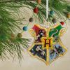 Hallmark Harry Potter Stacked Books with Wand Christmas Ornament,Resin, 2.23 x 2.75 x 2.28 inches, (0002HCM9130)(Glass Hogwarts Crest)