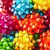 Hallmark Kraft Paper Gift Bows (5 Bows: Gold, White, Blue, Red, Pink) for Birthdays, Graduations, Baby Showers, Presents and More(Red  Pink  Orange  Green  Teal  Yellow)