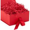 Hallmark Medium Gift Boxes with Bow and Shredded Paper Fill, Pack of 2 (Black 8 inch Box) for Weddings, Graduations, Birthdays, Father’s Day, Groomsmen Gifts, All Occasion(Red)