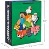 Hallmark Minecraft Gift Bag Bundle (2 Bags: 13″ Large Blue Bag, 15″ Extra Large Green) for Birthdays, Christmas, Valentine’s Day, Halloween, Kids Parties(Blue  Green  Alex  Steve  Pig  Sheep)