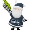 Hallmark NFL Seattle Seahawks Santa Fan Christmas Ornament, Gifts for Sports Fans