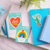 Hallmark Pack of 3 Stickers for Water Bottles, Planners, Notebooks, Wall (Cupcake, Cactus, and Heart Pride Decals for Teens or Adults)(Cupcake  Cactus  and Heart Pride Decals for Teens or Adults)