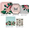 Hallmark Pink and Green Party Supplies (16 Dinner Plates, 8 Square Dessert Plates, 8 Hexagonal Dessert Plates, 16 Dinner Napkins, 16 Beverage Napkins) Butterflies, Pink Flowers, Stripes