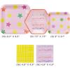 Hallmark Pink and Yellow Party Supplies (16 Square Dinner Plates, 8 Square Dessert Plates, 8 Hexagonal Dessert Plates, 32 Beverage Napkins) for Birthdays, Bridal Showers, Graduations