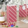 Hallmark Red Party Favor and Wrapped Treat Bags, Assorted Designs (30 Ct., 10 Each of Chevron, White Dots, Solid) for Christmas, Valentines Day, Sweetest Day, May Day, Mothers Day, Care Packages(Red Stripes with Label)