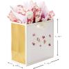 Hallmark Signature Studio 7″ Medium Square Birthday Gift Bag with Tissue Paper (Blush Pink, Gold Foil Happy Birthday) for Wife, Daughter, Sister, Aunt, Teen(Pink Flowers)