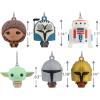 Hallmark Star Wars: The Mandalorian Mini Christmas Ornaments, Shatterproof, Set of 6, Gifts for Star Wars Fans