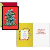 Hallmark and Venmo Christmas Cards (2 Cards with Envelopes) Santa with Unicorn, Rainbow Christmas Tree