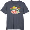 Rainbow Brite & Sprite Vintage Star Stripes Distressed Logo T-Shirt(Heather Blue)