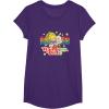 Rainbow Brite & Sprite Vintage Star Stripes Distressed Logo T-Shirt(Purple)