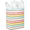 Hallmark 10″ Large Mother’s Day Gift Bag with Tissue Paper (Vintage Floral with Pink Bow) for Easter, Bridal Showers, Graduations, New Moms(Stripes)