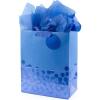 Hallmark 13″ Large Gift Bag with Tissue Paper (Blue Foil Dots) for Hanukkah, Christmas, Birthdays, Fathers Day, Graduations, and Baby Showers(1 Count (Pack of 1))