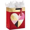 Hallmark 13″ Large Valentine’s Day Gift Bag with Tissue Paper (Geometric Heart)(Geometric Heart)