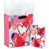 Hallmark 15″ Extra Large Gift Bag with Tissue Paper (Happy Valentine’s Day)(Watercolor Hearts)