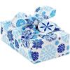 Hallmark 26″ Reusable Christmas Gift Wrap (1 Fabric Wrap: Blue Snowflakes on Natural Cotton) for Holiday Parties, Hanukkah, Winter Weddings(Blue Snowflakes)
