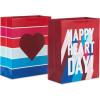 Hallmark 6″ Small Valentine’s Day Gift Bags (8 Bags, 4 Designs: Hearts, Rainbows, Pug Puppy) for Kids, Classroom Parties, Galentines Day(Stripes  Happy Heart Day)