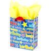 Hallmark 9″ Medium Birthday Gift Bag with Tissue Paper (Blue Happy Birthday)(Medium Blue Happy Birthday)