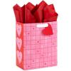 Hallmark 9″ Medium Valentine’s Day Gift Bag with Tissue Paper (Pink and Red Heart Grid)(Pink and Red Heart Grid)
