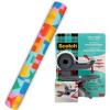 Hallmark Birthday Wrapping Paper and Scotch Clip and Twist Desktop Tape Dispenser – 1 Mini Gift Wrap Roll with 1 Roll of Scotch Magic Tape – Rainbow Block Letters